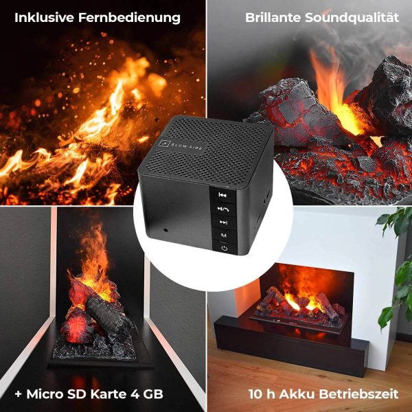 Knistergeräusch für Elektrokamin von GLOW - Soundbox IR Bluetooth Experten FIRE 